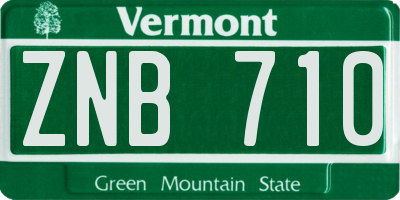 VT license plate ZNB710