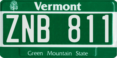 VT license plate ZNB811