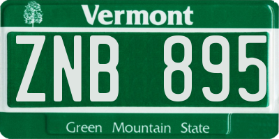 VT license plate ZNB895
