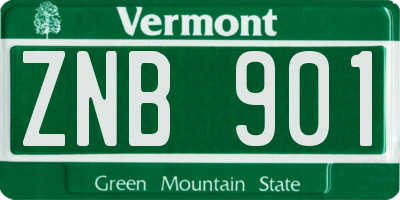 VT license plate ZNB901