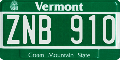 VT license plate ZNB910