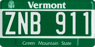 VT license plate ZNB911