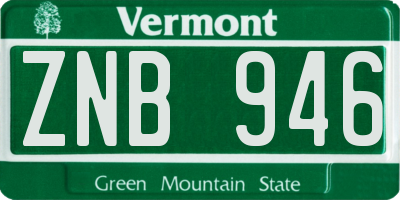 VT license plate ZNB946