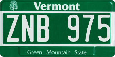 VT license plate ZNB975
