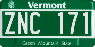 VT license plate ZNC171
