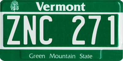 VT license plate ZNC271
