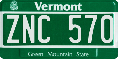 VT license plate ZNC570