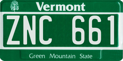 VT license plate ZNC661