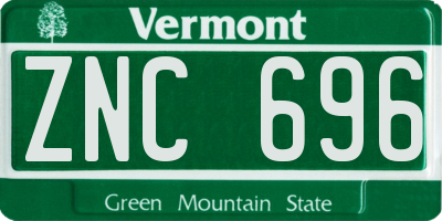 VT license plate ZNC696
