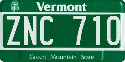 VT license plate ZNC710