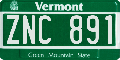 VT license plate ZNC891