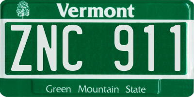 VT license plate ZNC911