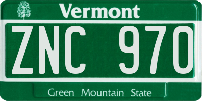 VT license plate ZNC970