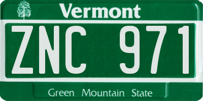 VT license plate ZNC971