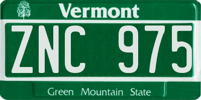 VT license plate ZNC975