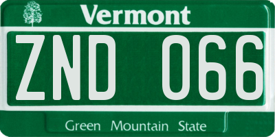 VT license plate ZND066