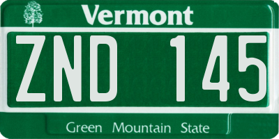 VT license plate ZND145