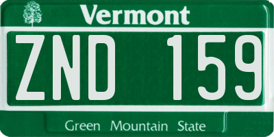 VT license plate ZND159