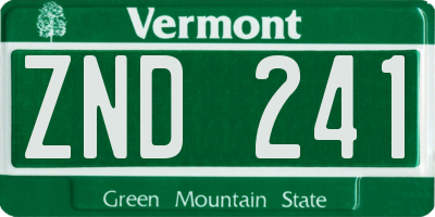 VT license plate ZND241