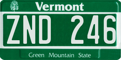 VT license plate ZND246