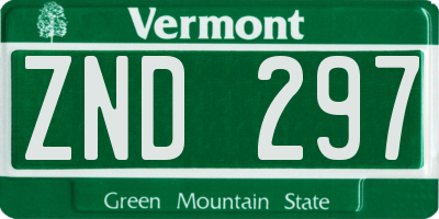 VT license plate ZND297