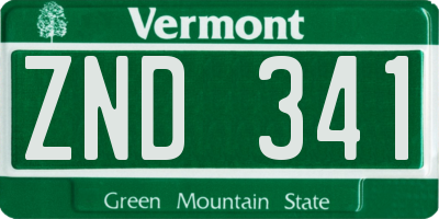 VT license plate ZND341