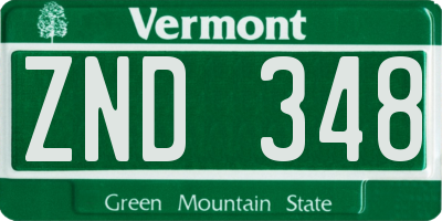 VT license plate ZND348