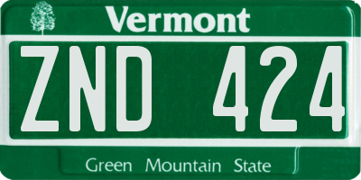 VT license plate ZND424