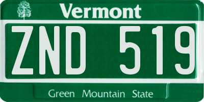 VT license plate ZND519