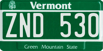 VT license plate ZND530