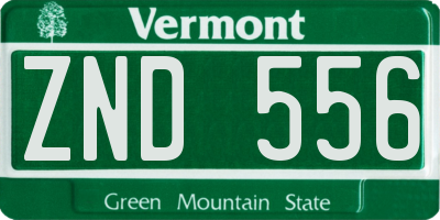 VT license plate ZND556