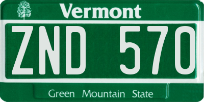 VT license plate ZND570