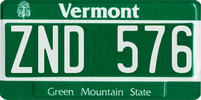 VT license plate ZND576