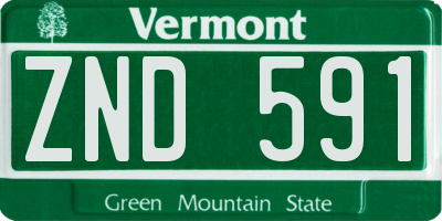 VT license plate ZND591