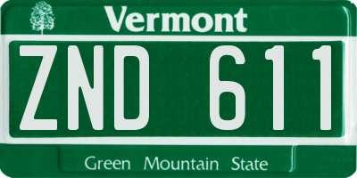 VT license plate ZND611
