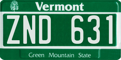 VT license plate ZND631
