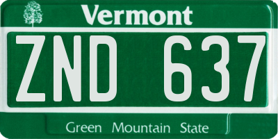 VT license plate ZND637