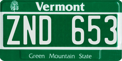 VT license plate ZND653