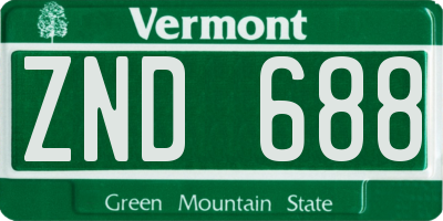 VT license plate ZND688
