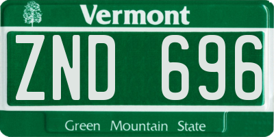 VT license plate ZND696