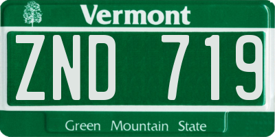 VT license plate ZND719