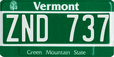 VT license plate ZND737