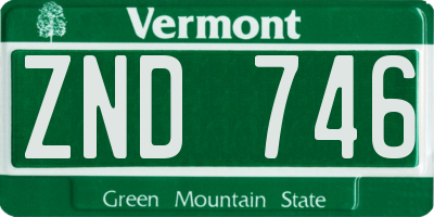 VT license plate ZND746
