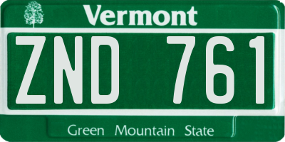 VT license plate ZND761