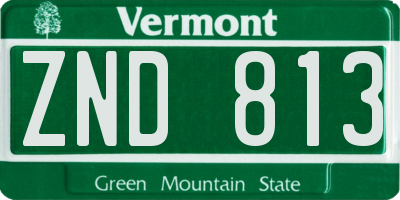 VT license plate ZND813