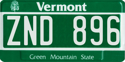 VT license plate ZND896