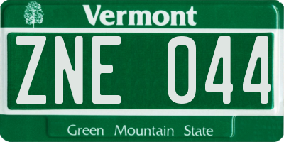 VT license plate ZNE044