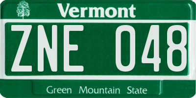 VT license plate ZNE048