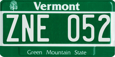VT license plate ZNE052