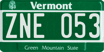 VT license plate ZNE053